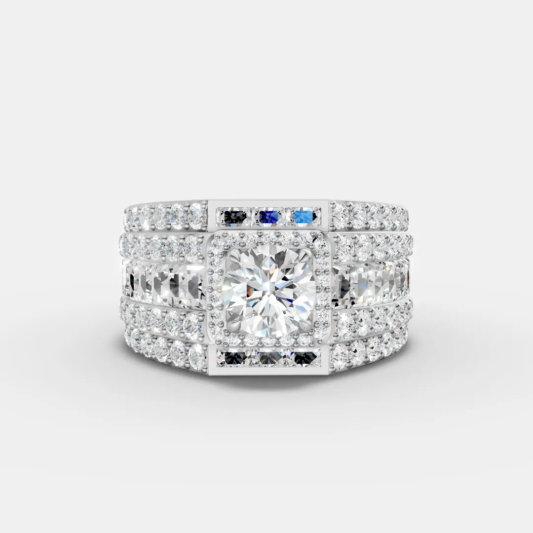 Royal Round Diamond Statement Ring
